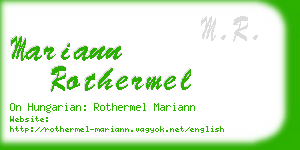 mariann rothermel business card